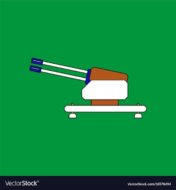 Flat icon design collection anti aircraft gun vector image