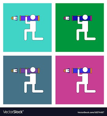 Flat icon design collection anti tank rocket vector image