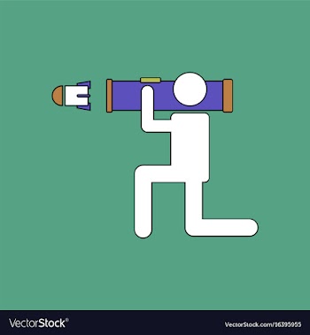 Flat icon design collection anti tank rocket vector image