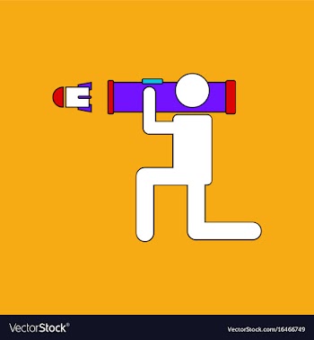 Flat icon design collection anti tank rocket vector image