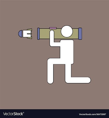 Flat icon design collection anti tank rocket vector image