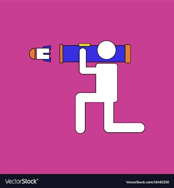 Flat icon design collection anti tank rocket vector image