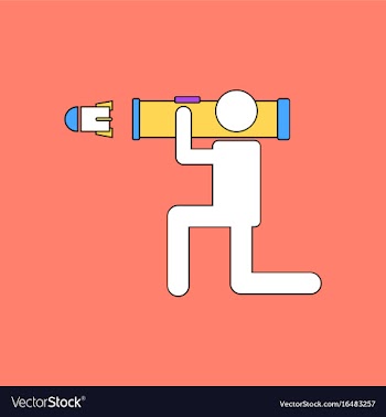 Flat icon design collection anti tank rocket vector image