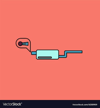 Flat icon design collection ar exhaust pipe vector image