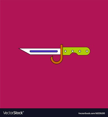Flat icon design collection army bayonet knife vector image