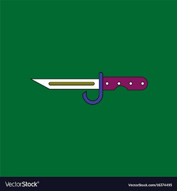 Flat icon design collection army bayonet knife vector image