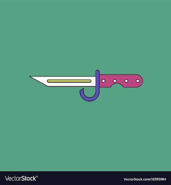 Flat icon design collection army bayonet knife vector image