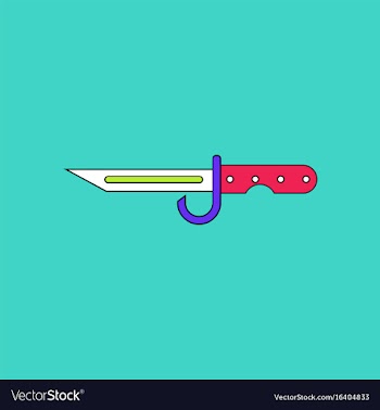 Flat icon design collection army bayonet knife vector image