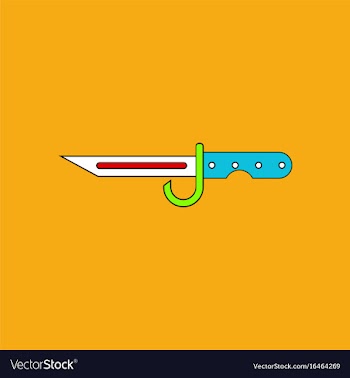 Flat icon design collection army bayonet knife vector image