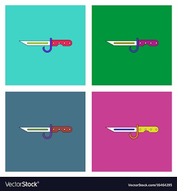 Flat icon design collection army bayonet knife vector image