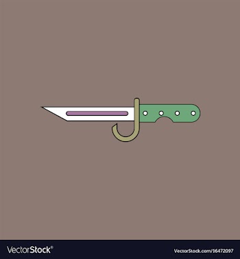 Flat icon design collection army bayonet knife vector image