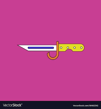 Flat icon design collection army bayonet knife vector image