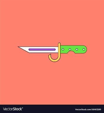 Flat icon design collection army bayonet knife vector image