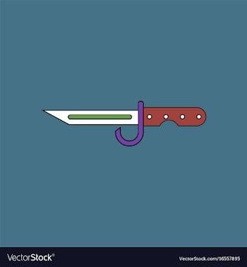 Flat icon design collection army bayonet knife vector image