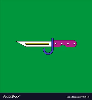 Flat icon design collection army bayonet knife vector image