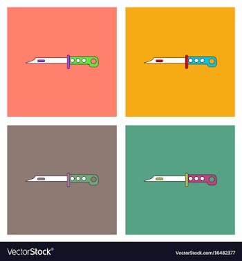 Flat icon design collection army knife vector image