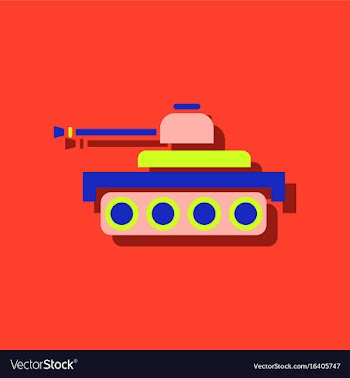 Flat icon design collection army tank in sticker vector image