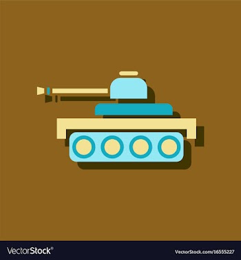 Flat icon design collection army tank in sticker vector image