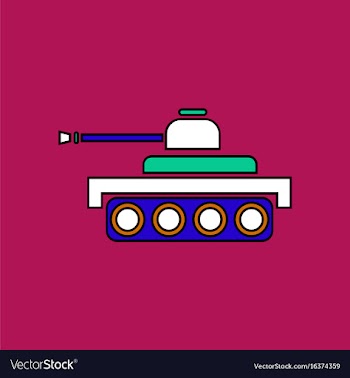 Flat icon design collection army tank vector image