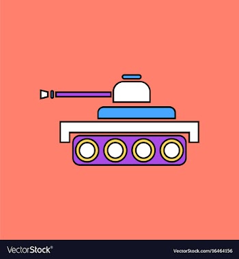 Flat icon design collection army tank vector image