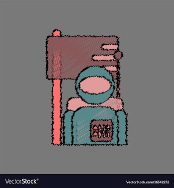 Flat icon design collection astronaut and flag in vector image