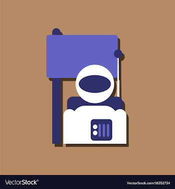 Flat icon design collection astronaut and flag in vector image