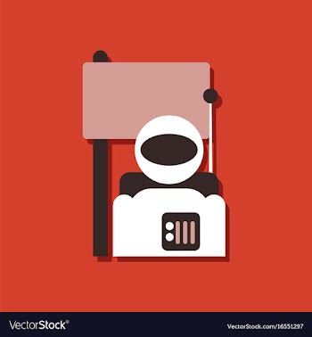 Flat icon design collection astronaut and flag in vector image
