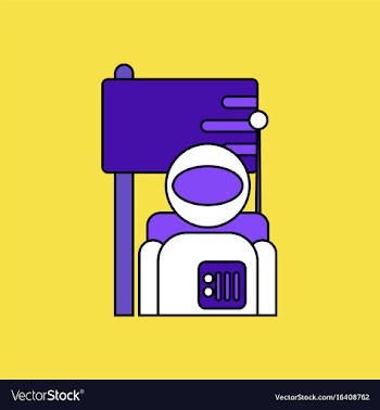 Flat icon design collection astronaut and flag vector image