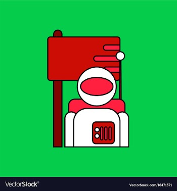 Flat icon design collection astronaut and flag vector image