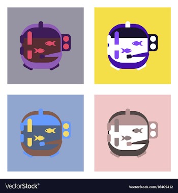 Flat icon design collection astronaut helmet with vector image