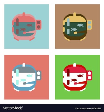 Flat icon design collection astronaut helmet with vector image