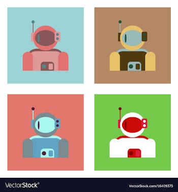 Flat icon design collection astronaut suit vector image