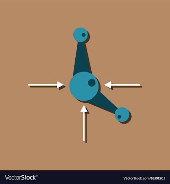 Flat icon design collection atom and arrows in vector image