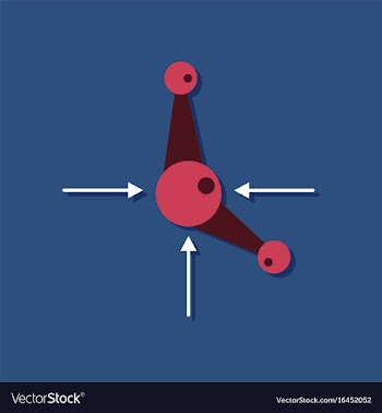 Flat icon design collection atom and arrows in vector image