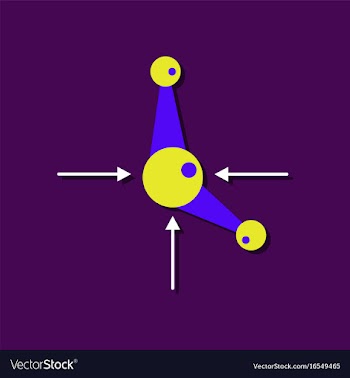Flat icon design collection atom and arrows in vector image