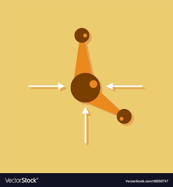 Flat icon design collection atom and arrows in vector image
