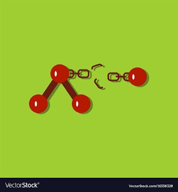 Flat icon design collection atom and broken chain vector image