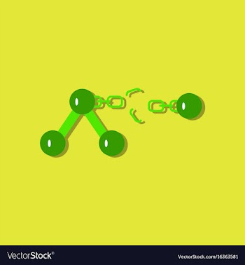 Flat icon design collection atom and broken chain vector image