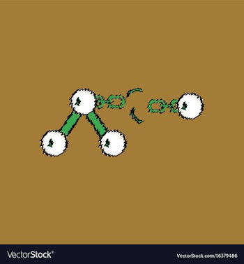 Flat icon design collection atom and broken chain vector image