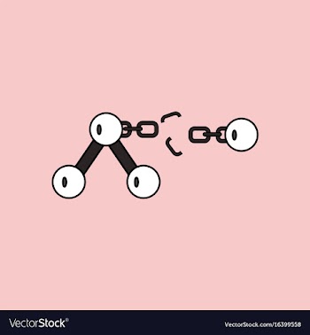 Flat icon design collection atom and broken chain vector image