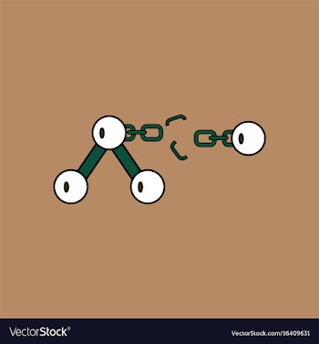 Flat icon design collection atom and broken chain vector image