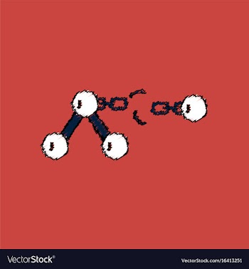 Flat icon design collection atom and broken chain vector image