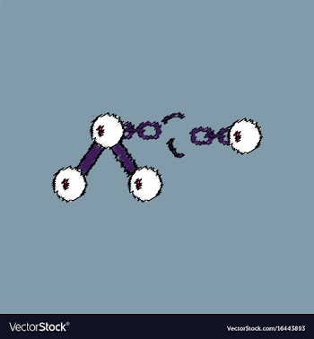 Flat icon design collection atom and broken chain vector image