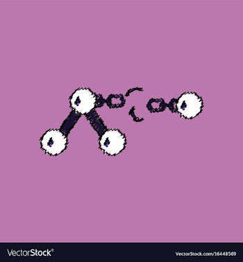 Flat icon design collection atom and broken chain vector image