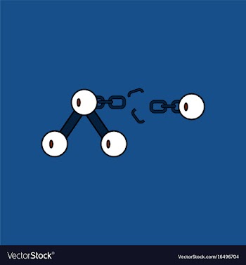 Flat icon design collection atom and broken chain vector image