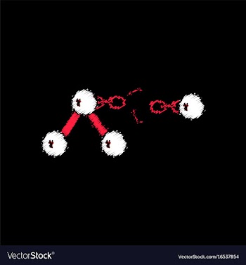Flat icon design collection atom and broken chain vector image