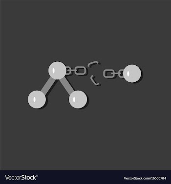 Flat icon design collection atom and broken chain vector image