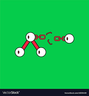 Flat icon design collection atom and broken chain vector image