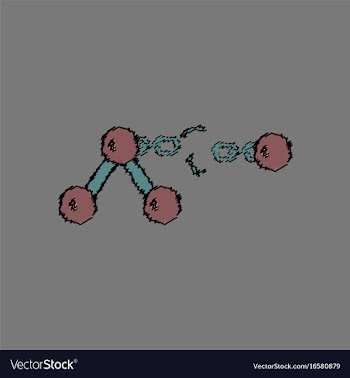 Flat icon design collection atom and broken chain vector image