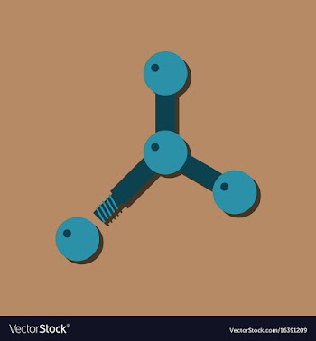 Flat icon design collection atom disconnection in vector image